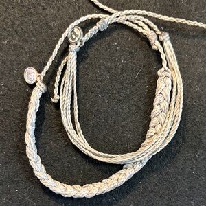 Pura Vida 2-Braided Gray Adjustable Bracelet